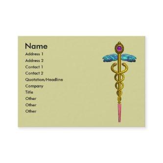 GOLD CADUCEUS,DOCTOR MEDICAL SERVICE Blue Yellow