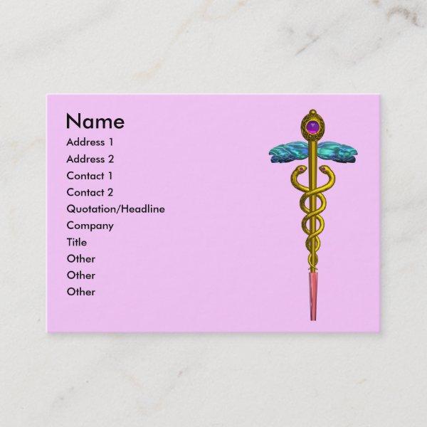 GOLD CADUCEUS,DOCTOR,MEDICAL SERVICE,Pink Purple