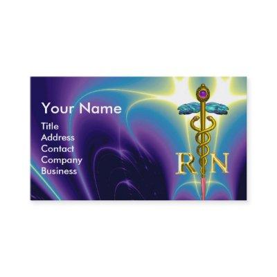 GOLD CADUCEUS REGISTERED NURSE SYMBOL Purple Blue