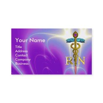 GOLD CADUCEUS REGISTERED NURSE SYMBOL Purple Blue