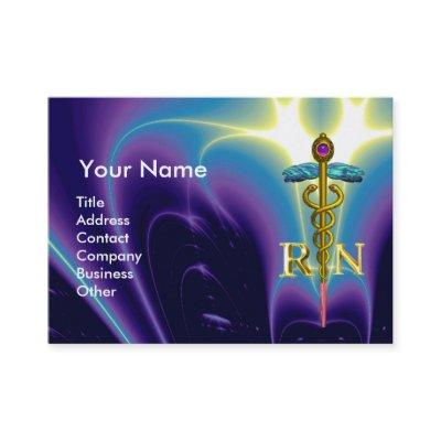 GOLD CADUCEUS REGISTERED NURSE SYMBOL Purple Blue