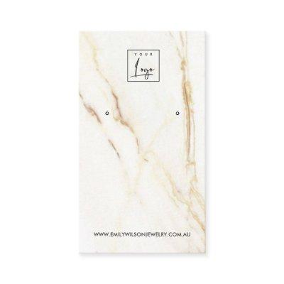 GOLD CALACATTA MARBLE STUD EARRING DISPLAY CARD