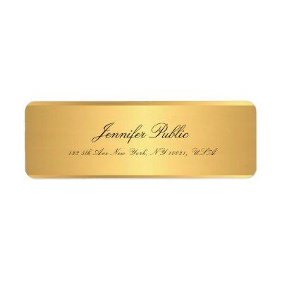 Gold Calligraphed Script Name Professional Elegant Label