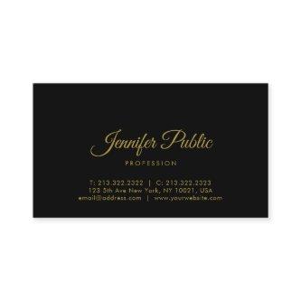 Gold Calligraphy Script Minimalist Elegant Black
