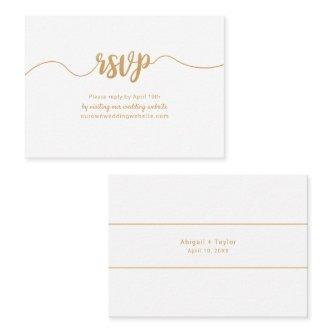 Gold Calligraphy wedding website rsvp online card