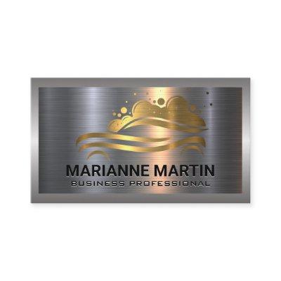 Gold Car Wash Logo | Metal Aluminum Brushed