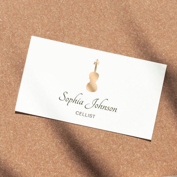 Gold Cello Elegant Script White