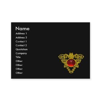 GOLD CELTIC HEART JEWEL,RED RUBY GEMSTONE Black