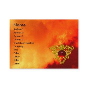 GOLD CELTIC HEART JEWEL,RUBY GEM Red Yellow Sky