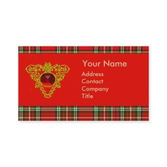 GOLD CELTIC HEART,RUBY, RED GREEN SCOTTISH TARTAN