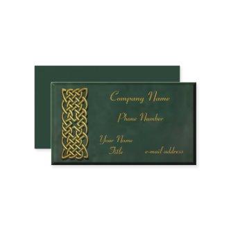 Gold Celtic Knot Dark Green Suede