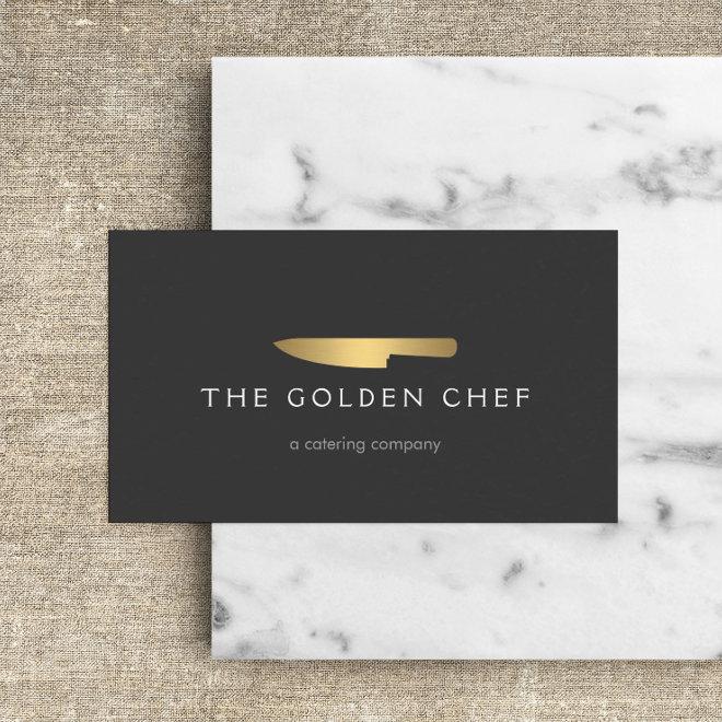 Gold Chef Knife Logo 2 for Catering, Restaurant