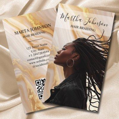 Gold Chic Afro American Braids Braiding QR Code