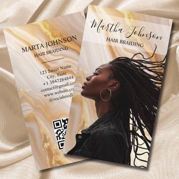 Gold Chic Afro American Braids Braiding QR Code