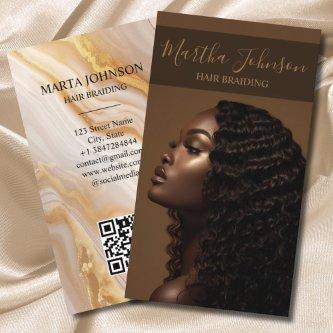 Gold Chic Afro American Braids Braiding QR Code
