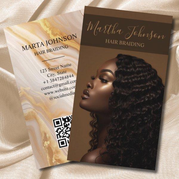 Gold Chic Afro American Braids Braiding QR Code
