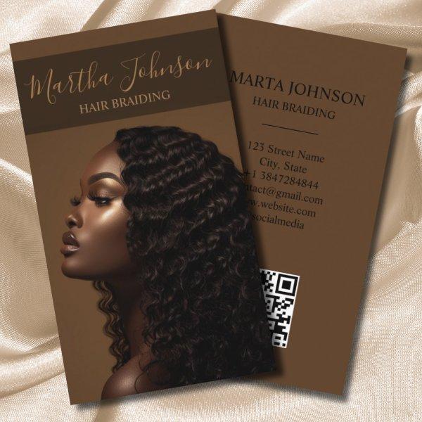 Gold Chic Afro American Braids Braiding QR Code