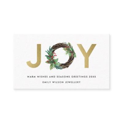 GOLD CHIC HOLLY BERRY JOY WREATH CHRISTMAS  LOGO