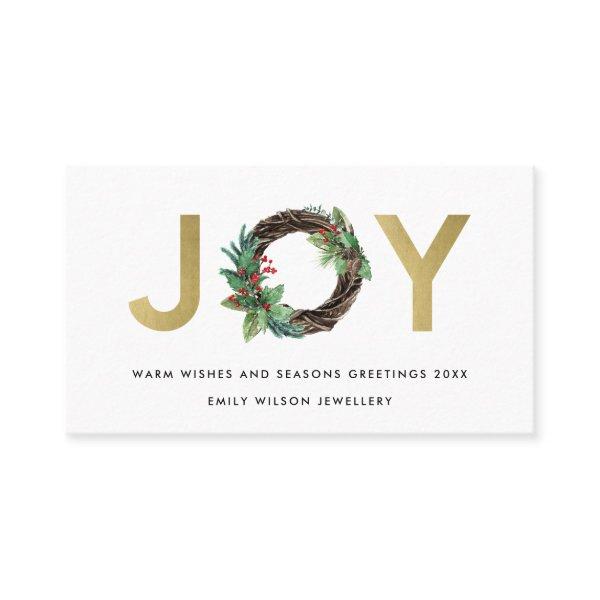 GOLD CHIC HOLLY BERRY JOY WREATH CHRISTMAS  LOGO