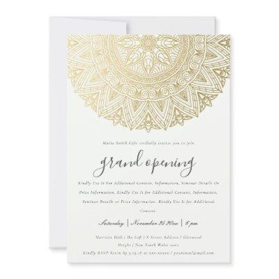 Gold Classy Ornate Mandala Grand Opening Invite