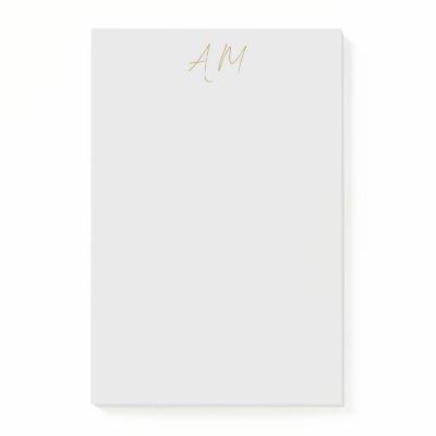 Gold Color Monogram Initials Calligraphy Pro Post-it Notes