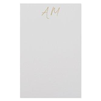 Gold Color Monogram Initials Calligraphy Pro Stationery