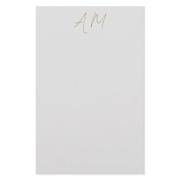 Gold Color Monogram Initials Calligraphy Pro Stationery