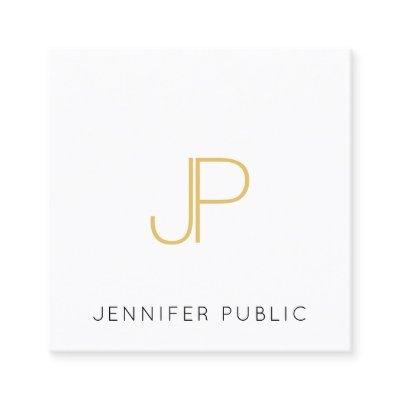 Gold Color Monogram Trendy Modern Template Square