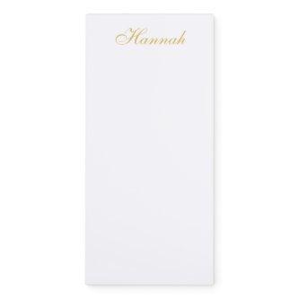 Gold Color Professional Trendy Minimalist Name Magnetic Notepad
