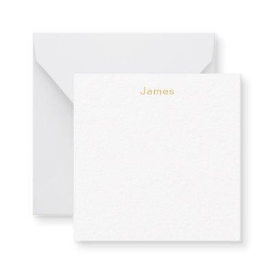 Gold Color Professional Trendy Minimalist Name Note Card