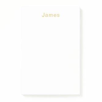 Gold Color Professional Trendy Minimalist Name Post-it Notes