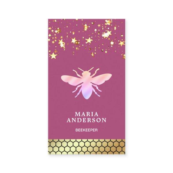 Gold Confetti Beehive Pink Honey Bee Beekeeper