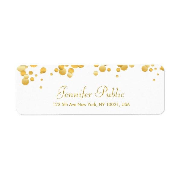 Gold Confetti Hand Script Elegant Modern Template Label