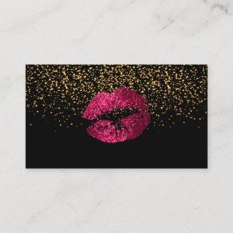 Gold Confetti & Hot Pink Lips