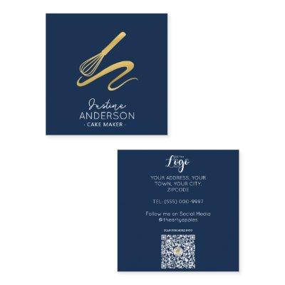 Gold Confetti Navy baking whisk Chef  Square