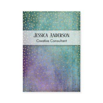 Gold Confetti Over Purple & Teal Grunge Texture