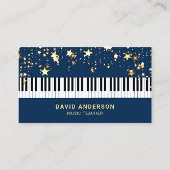 Gold Confetti Piano Keyboard Musician Pianist