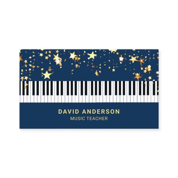 Gold Confetti Piano Keyboard Musician Pianist