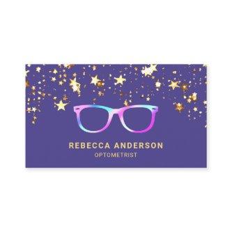 Gold Confetti Purple Rainbow Eye Glasses Optician