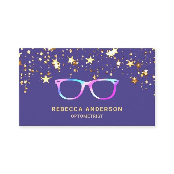 Gold Confetti Purple Rainbow Eye Glasses Optician