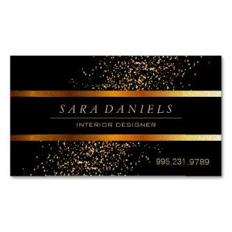 Gold Confetti Speckles and Black Magnetic