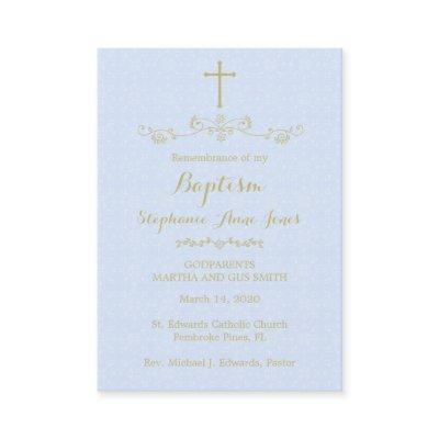 Gold Cross and Laurels in Light Blue