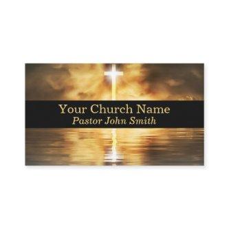 Gold Cross Reflection Church Pastor Black