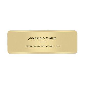 Gold Cursive Text Font Modern Return Address Label