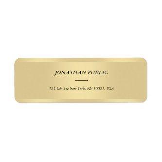 Gold Cursive Text Font Modern Return Address Label