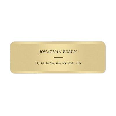 Gold Cursive Text Font Modern Return Address Label