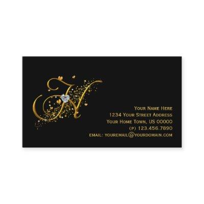 Gold & Diamonds Initial H Stardust