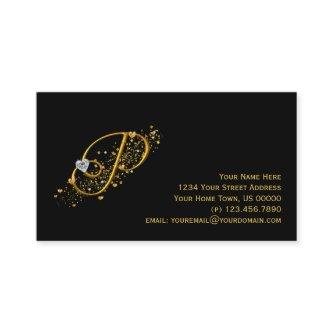 Gold & Diamonds Initial P Stardust