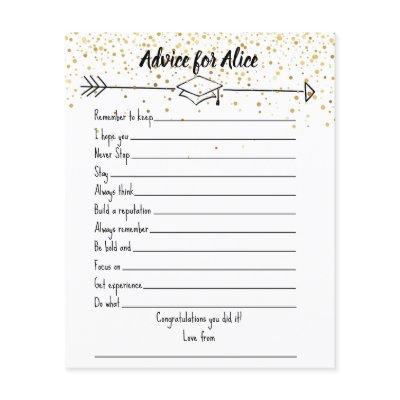 gold dots elegant graduation advice wisdom notes flyer