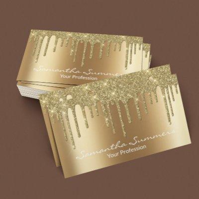 Gold Drips Black Elegant Unique Metal look